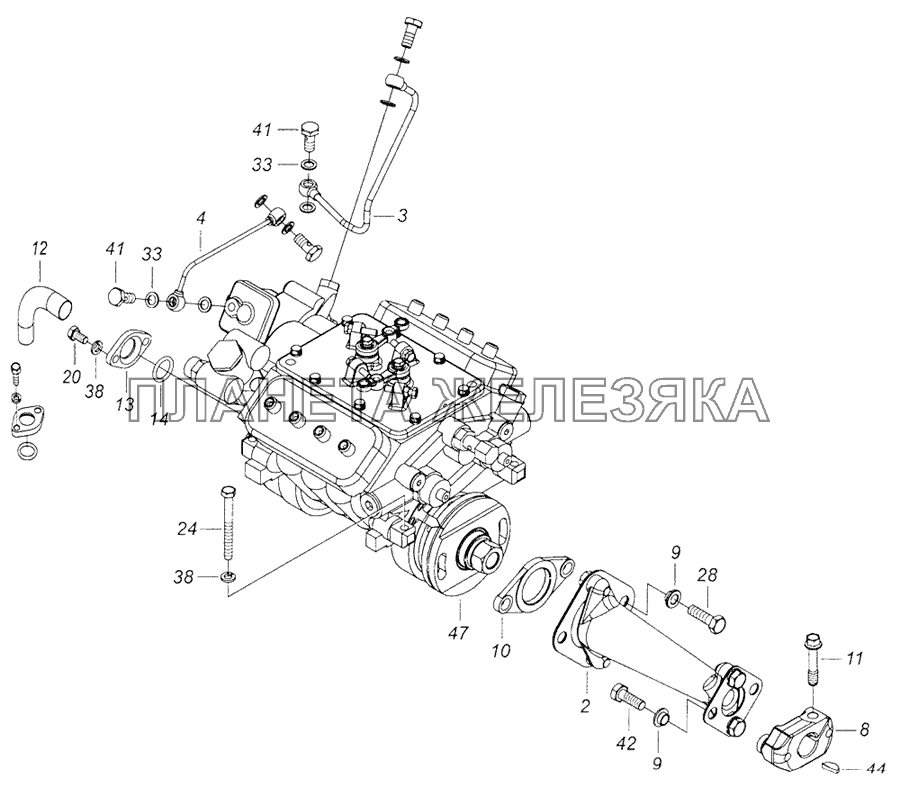 740.51-1111000 Установка и привод ТНВД КамАЗ-6522 (Euro-2, 3)